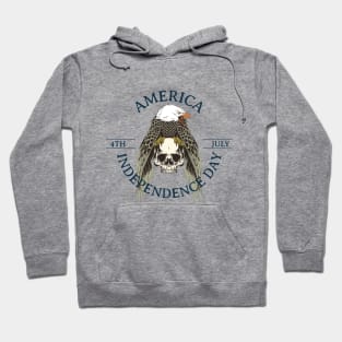 America Independence Day. July 4. Illustration with eagle and skull Hoodie